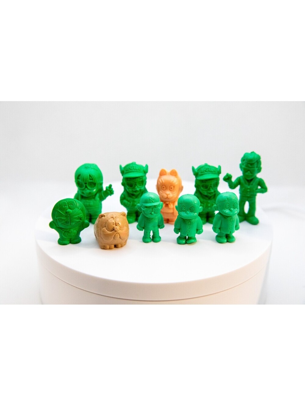 Dr. Slump Arale-chan keshi (eraser) figures 1980 - Set of 10 - Green / Beige